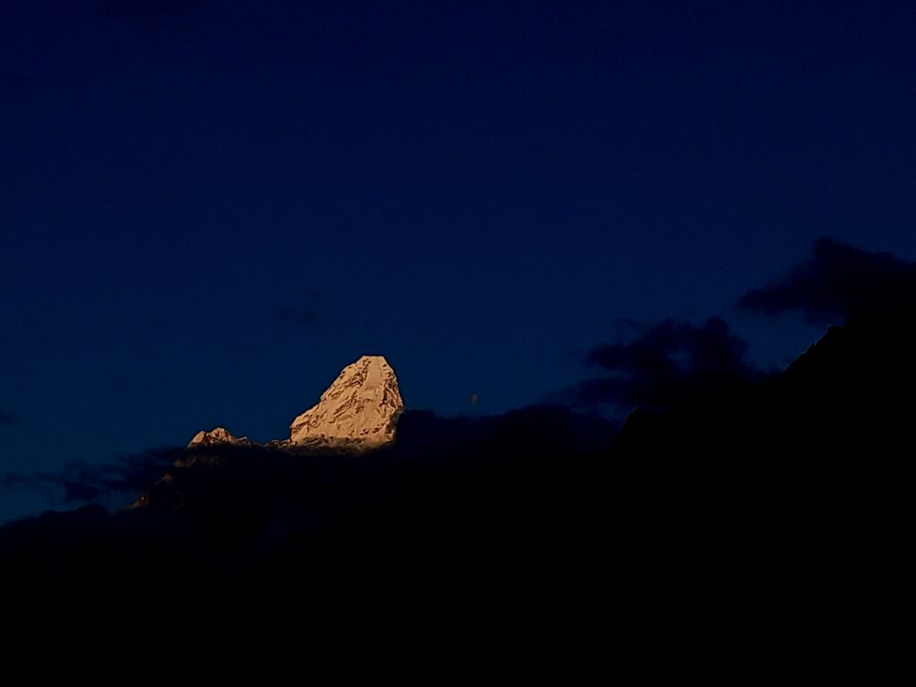 Sunset over majestic Amadablam